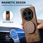 For Xiaomi 17 Ultra 5G Stress Relief Retro Leather Back Cover Phone Case with Rotating Kickstand