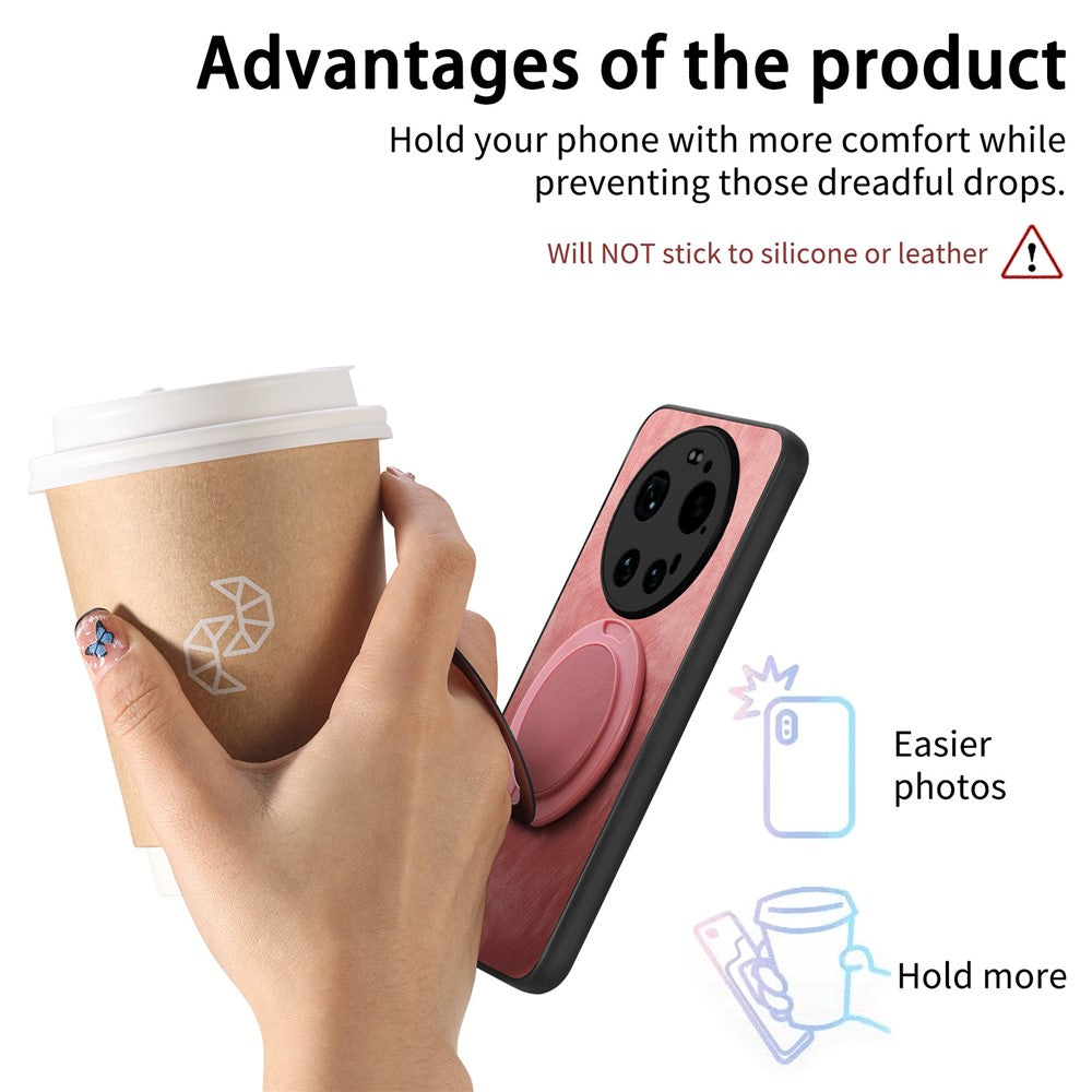 For Xiaomi 17 Ultra 5G Stress Relief Retro Leather Back Cover Phone Case with Rotating Kickstand