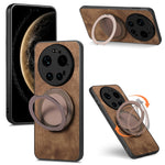 For Xiaomi 17 Ultra 5G Stress Relief Retro Leather Back Cover Phone Case with Rotating Kickstand
