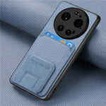 For Xiaomi 17 Ultra 5G Case Card Holder Carbon Fiber Texture Leather Coated TPU Phone Cover - Green