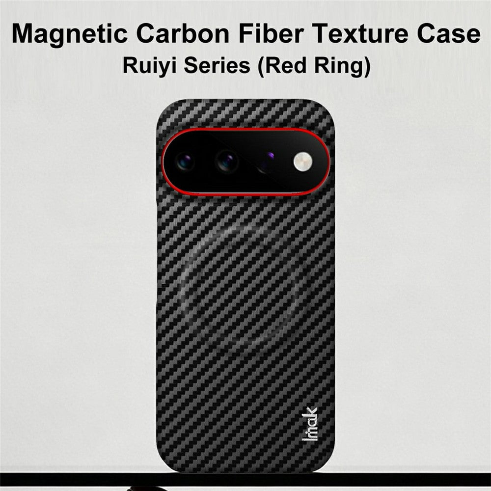 IMAK Ruiyi Series for Google Pixel 11 Pro XL Magnetic Case Carbon Fiber Texture Leather + PC Phone Cover