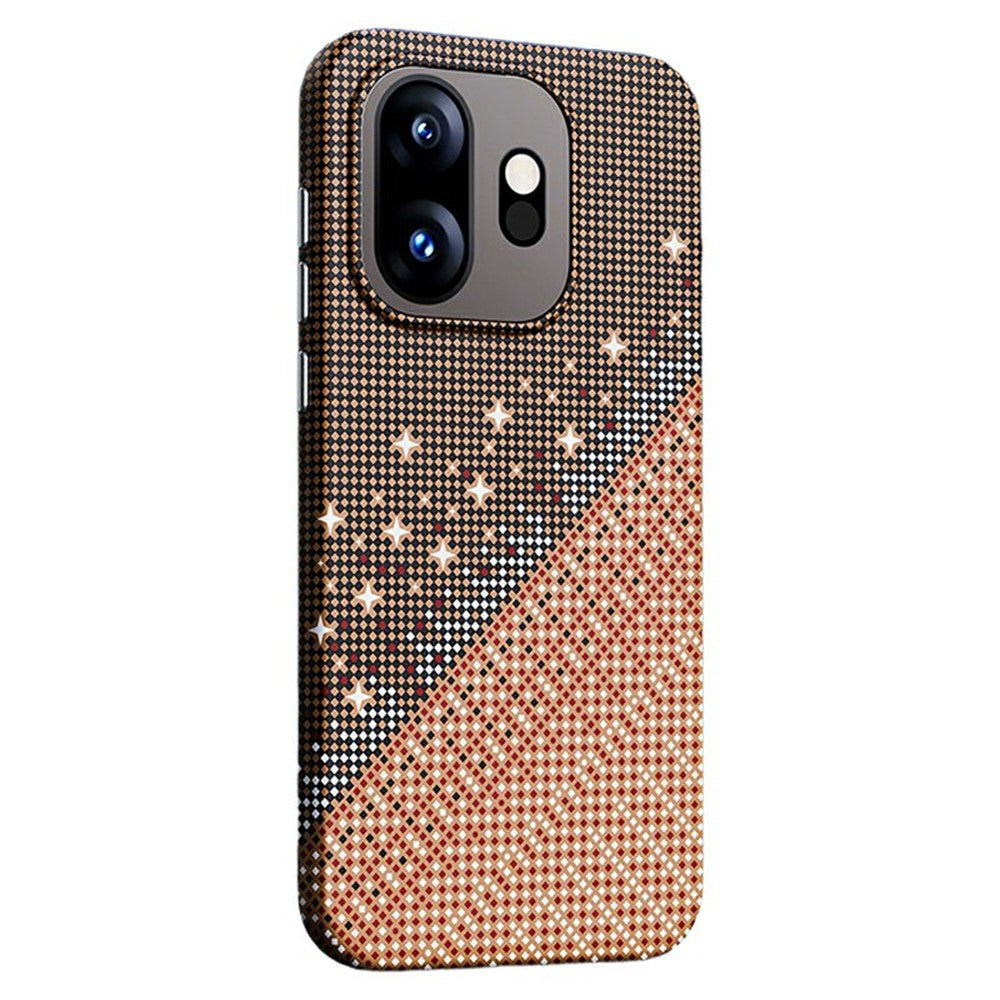 For OnePlus 15T 5G Magnetic Case Pixel Grid Pattern Hard PC Shockproof Phone Cover