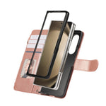 For Samsung Galaxy Z Fold8 Ultra Case Multi Card Slots Zipper Leather Phone Cover with Wrist Strap