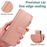 For Samsung Galaxy Z Fold8 Ultra Case Multi Card Slots Zipper Leather Phone Cover with Wrist Strap