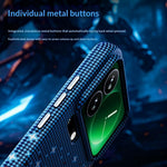 For Xiaomi 17 Pro Magnetic Case Pixel Grid Pattern Hard PC Shockproof Phone Cover