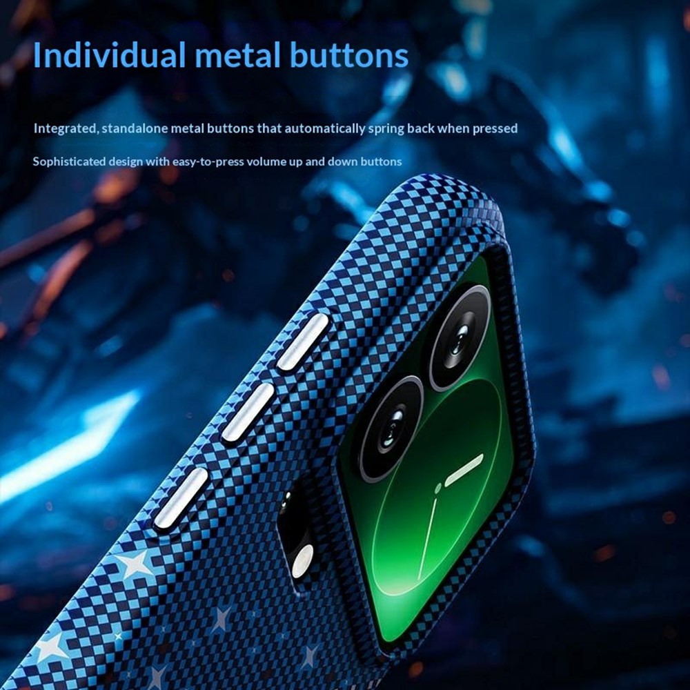 For Xiaomi 17 Pro Magnetic Case Pixel Grid Pattern Hard PC Shockproof Phone Cover