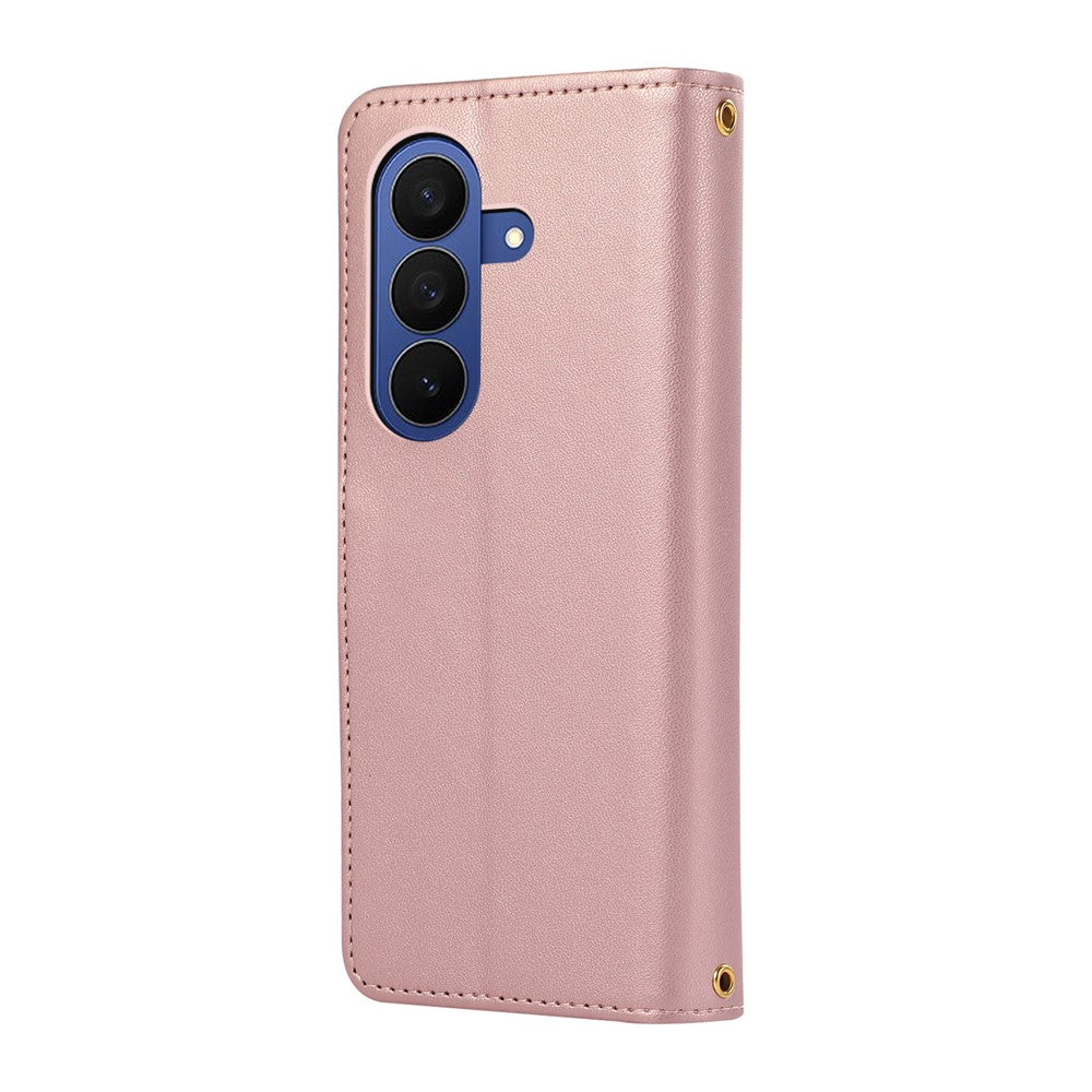 Til Samsung Galaxy Z Fold8 Ultra Cover Multi Kortpladser Lynlås Rombus Læder Telefoncover med Håndrem
