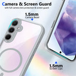 For Samsung Galaxy S25 Magnetic Case Transparent PC + TPU Shockproof Skin-friendly Phone Cover