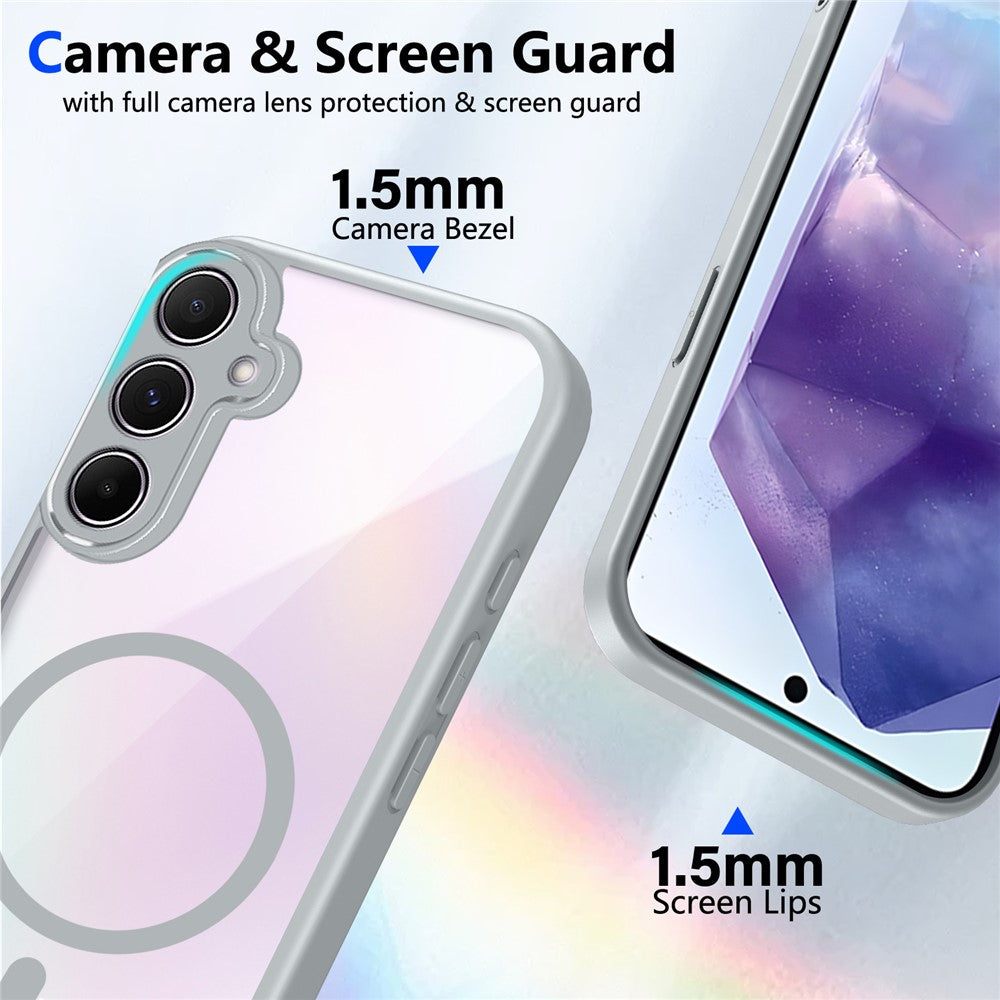 Til Samsung Galaxy S25+ Magnetisk Cover Gennemsigtig PC + TPU Stødsikkert Hudvenligt Telefoncover