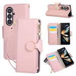 For Samsung Galaxy Z Fold7 5G Case Zipper Wallet Leather Phone Cover with Wrist Strap
