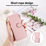 For Samsung Galaxy Z Fold7 5G Case Zipper Wallet Leather Phone Cover with Wrist Strap