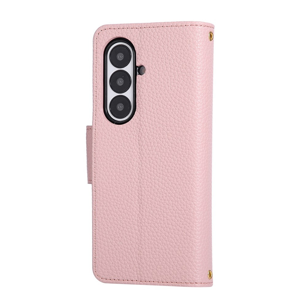 For Samsung Galaxy Z Fold7 5G Case Zipper Wallet Leather Phone Cover with Wrist Strap
