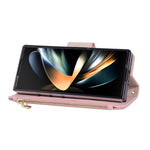 For Samsung Galaxy Z Fold7 5G Case Zipper Wallet Leather Phone Cover with Wrist Strap
