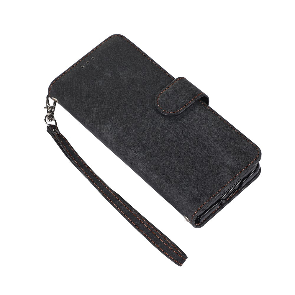 For Samsung Galaxy Z Fold7 5G Case PU Leather Wallet Phone Cover with Wrist Strap / Pen Holder