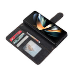 For Samsung Galaxy Z Fold7 5G Case PU Leather Wallet Phone Cover with Wrist Strap / Pen Holder