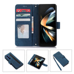 For Samsung Galaxy Z Fold7 5G Case PU Leather Wallet Phone Cover with Wrist Strap / Pen Holder