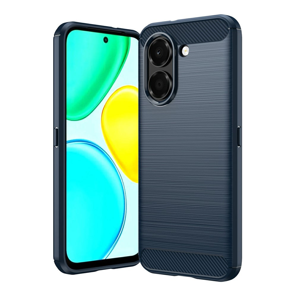 For Honor X7e 4G TPU Case Protective Phone Cover Carbon Fiber Texture Brushed