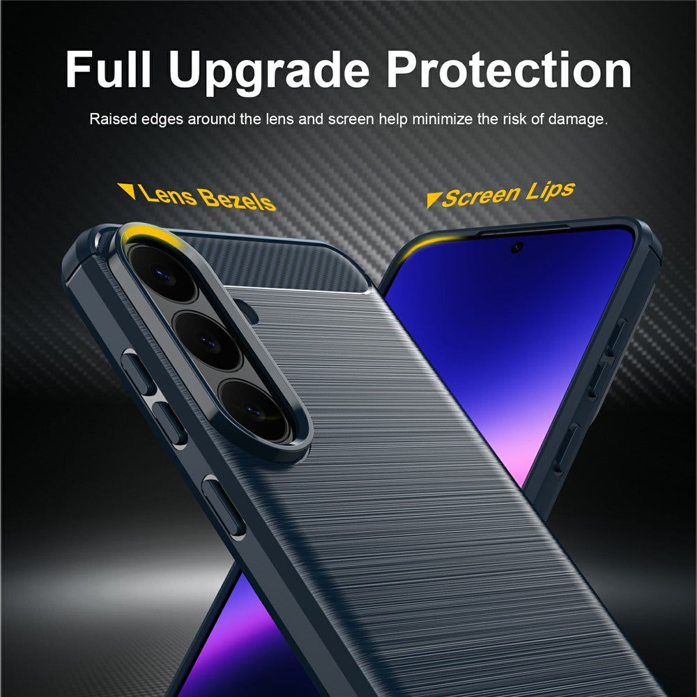 For Samsung Galaxy S26 FE TPU Case Protective Phone Cover Carbon Fiber Texture Brushed