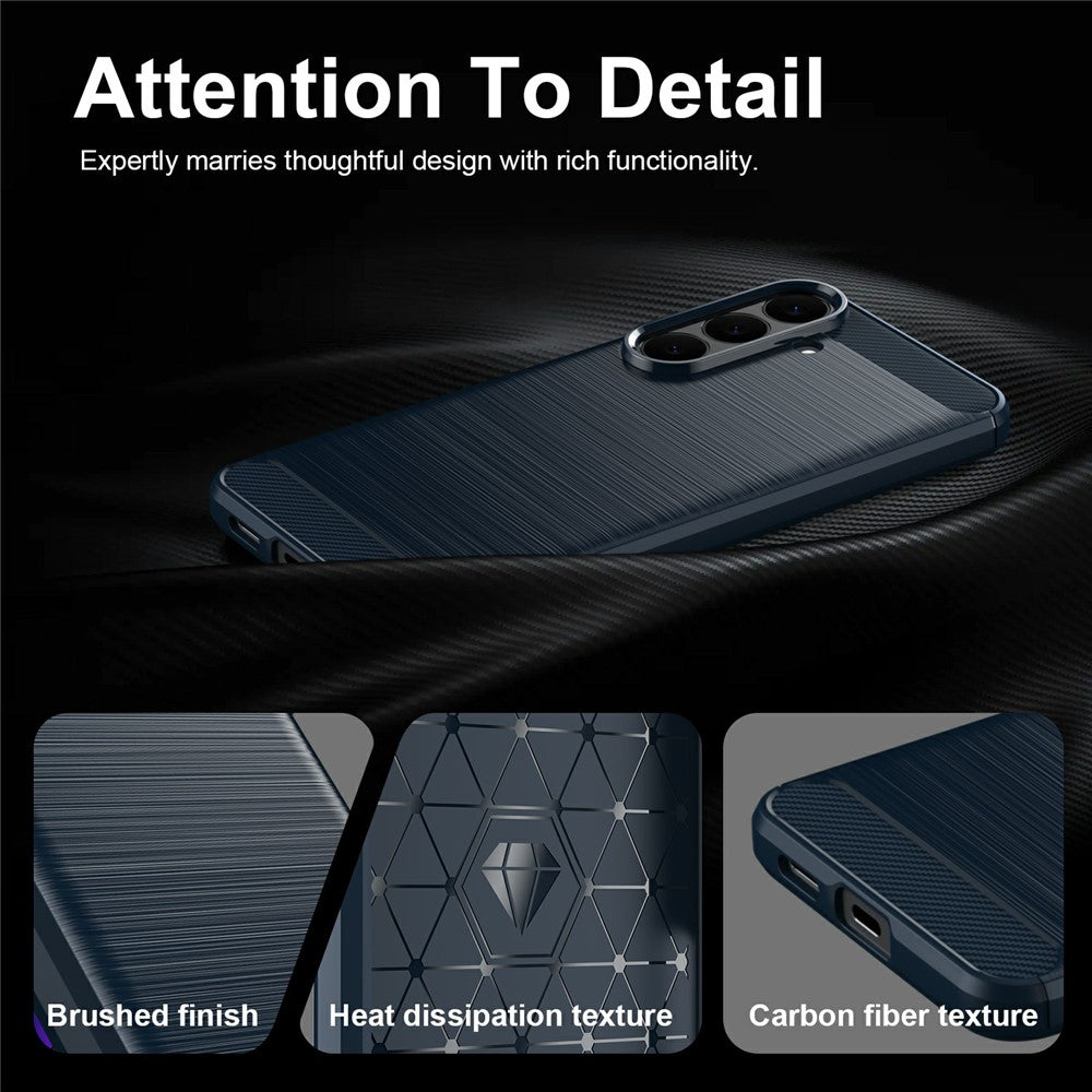 For Samsung Galaxy S26 FE TPU Case Protective Phone Cover Carbon Fiber Texture Brushed
