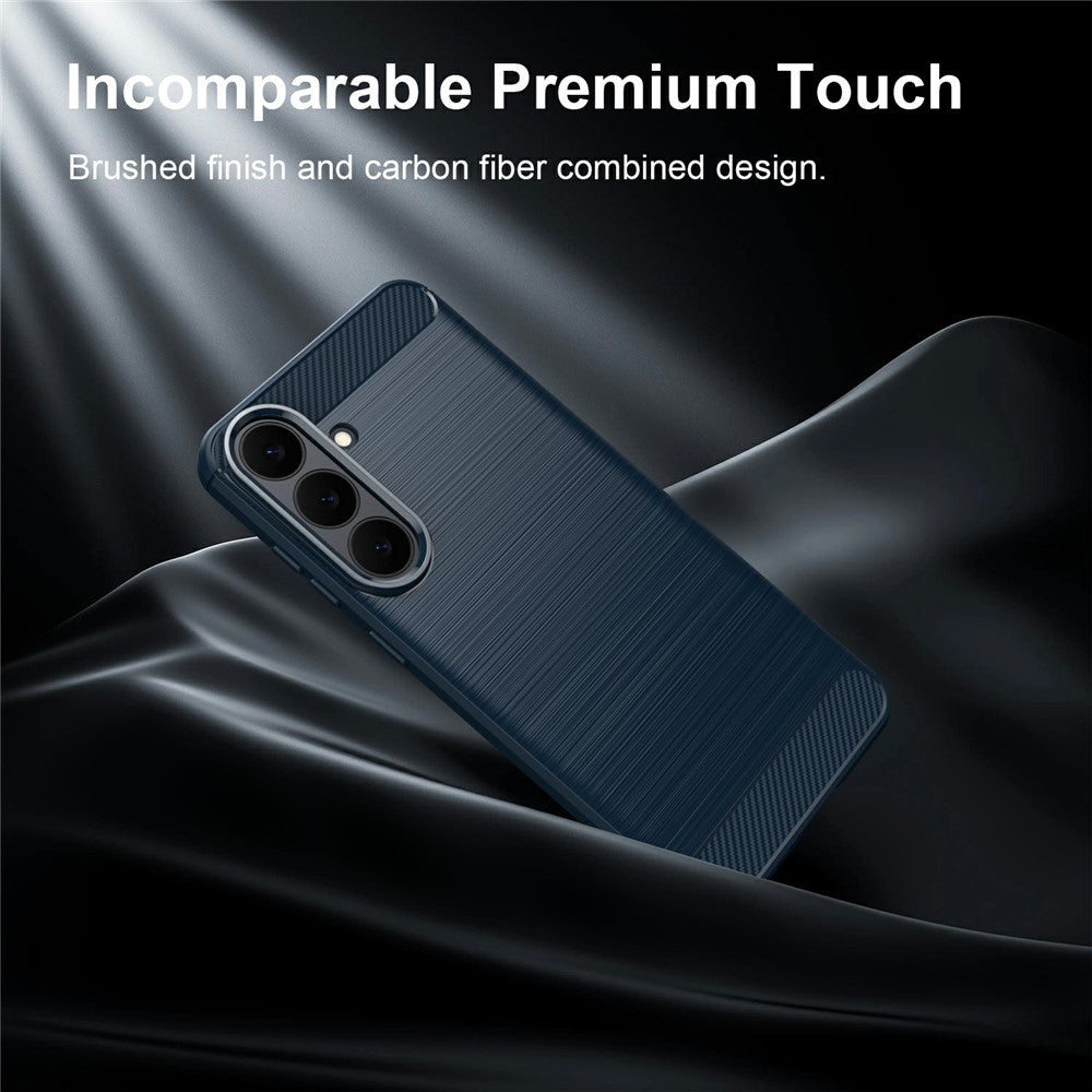 For Samsung Galaxy S26 FE TPU Case Protective Phone Cover Carbon Fiber Texture Brushed