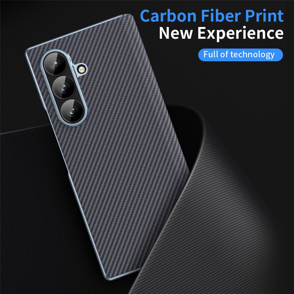 Til Samsung Galaxy Z Fold8 Ultra Cover Kulfibertekstur Læder Hardt PC Telefoncover