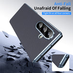 Til Samsung Galaxy Z Fold8 Ultra Cover Kulfibertekstur Læder Hardt PC Telefoncover