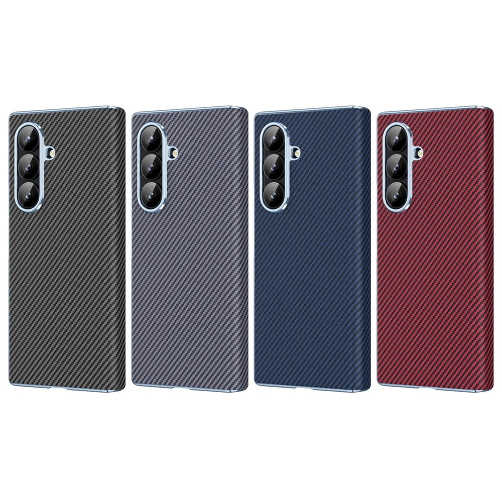 Til Samsung Galaxy Z Fold8 Ultra Cover Kulfibertekstur Læder Hardt PC Telefoncover