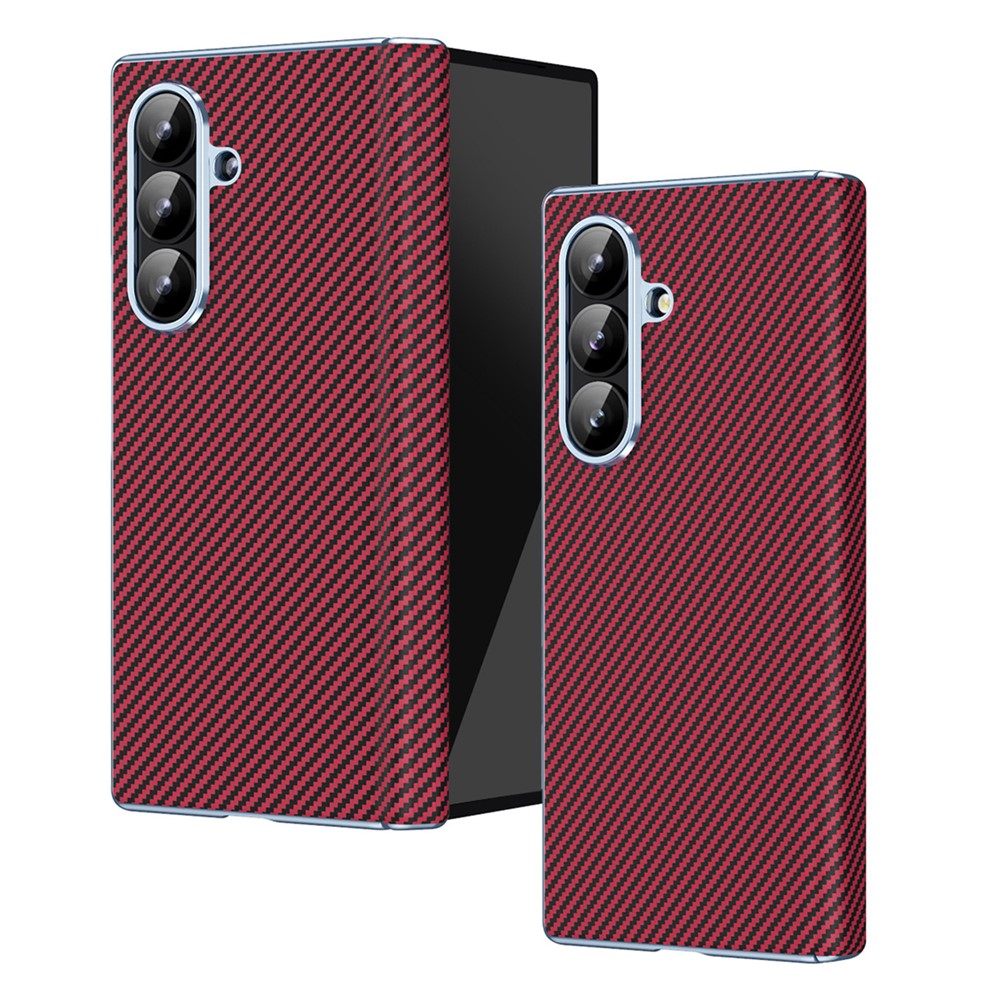 Til Samsung Galaxy Z Fold8 Ultra Cover Kulfibertekstur Læder Hardt PC Telefoncover