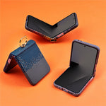 For Samsung Galaxy Z Flip8 Phone Case Ring Holder Kickstand PC Cover with Tempered Glass Screen Protector