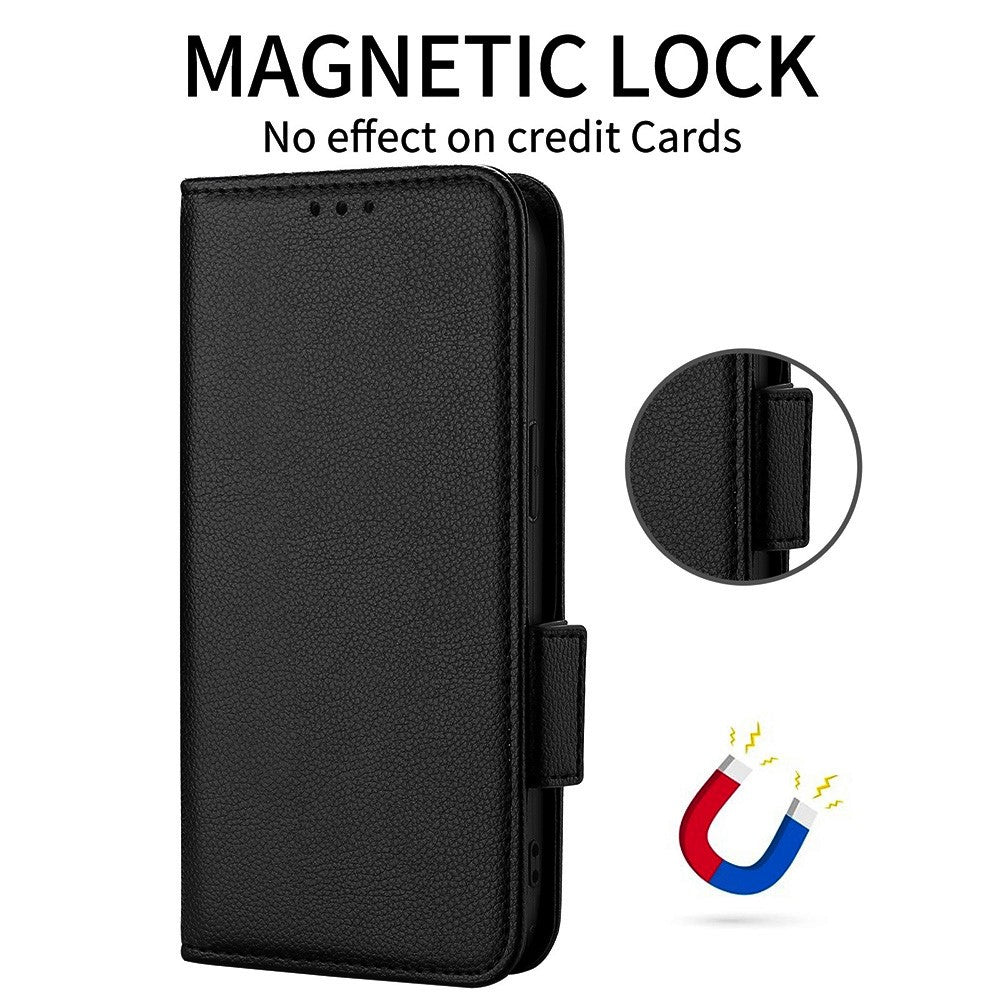For Huawei Enjoy 90 Pro Max  /  nova 15 Max Case Litchi Texture Wallet Leather Phone Cover with Wrist Strap