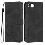 For iPhone 17th / 16th Wallet Case Butterfly Flower Imprint PU Leather Phone Cover with Wrist Strap