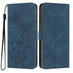 For iPhone 17th / 16th Wallet Case Butterfly Flower Imprint PU Leather Phone Cover with Wrist Strap