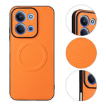 For Xiaomi Redmi 15C 4G (EU) (173mm) / 15C 5G (EU) (173mm) Case Carbon Fiber Texture Leather Coated TPU PC Phone Cover with Metal Ring for Magnetic Car Mount