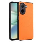 Xiaomi Redmi A5 NFC (EU) (173,45 mm) skal kolfiberstruktur läderbelagd TPU PC mobilskal med metallring för magnetiskt bilfäste