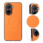 Xiaomi Redmi A5 NFC (EU) (173,45 mm) skal kolfiberstruktur läderbelagd TPU PC mobilskal med metallring för magnetiskt bilfäste