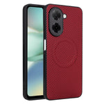 Xiaomi Redmi A5 NFC (EU) (173,45 mm) skal kolfiberstruktur läderbelagd TPU PC mobilskal med metallring för magnetiskt bilfäste
