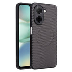 Xiaomi Redmi A5 NFC (EU) (173,45 mm) skal kolfiberstruktur läderbelagd TPU PC mobilskal med metallring för magnetiskt bilfäste