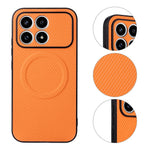 Xiaomi Poco F8 Pro 5G / Redmi K90 5G-cover med kulfiberstruktur, læderbeklædt TPU- og PC-mobilcover med metalring til magnetisk bilmontering