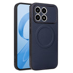 Xiaomi Poco F8 Pro 5G / Redmi K90 5G-cover med kulfiberstruktur, læderbeklædt TPU- og PC-mobilcover med metalring til magnetisk bilmontering