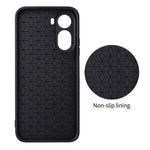 For Xiaomi Poco C81 4G  /  C81 Pro 4G  /  C85x 5G  /  Redmi A7 Pro 4G (171.56mm)  /  A7 Pro 5G Case Carbon Fiber Texture Leather Coated TPU PC Phone Cover with Metal Ring for Magnetic Car Mount