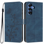 Til Samsung Galaxy S26+ Wallet Cover Sommerfugl Blomst Præg PU Læder Telefon Cover med Håndrem