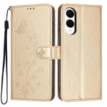 Samsung Galaxy S25 Edge Plånboksfodral Fjärilsblommigt PU-läderfodral med handledsrem
