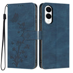Samsung Galaxy S25 Edge Plånboksfodral Fjärilsblommigt PU-läderfodral med handledsrem