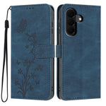 For Samsung Galaxy A57 5G Wallet Case Butterfly Flower Imprint PU Leather Phone Cover with Wrist Strap