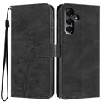 For Samsung Galaxy A27 5G Wallet Case Butterfly Flower Imprint PU Leather Phone Cover with Wrist Strap