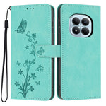 For Xiaomi Redmi Note 15 Pro 4G (Global) Wallet Case Butterfly Flower Imprint PU Leather Phone Cover with Wrist Strap