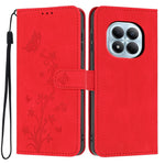 For Xiaomi Redmi Note 15 Pro 4G (Global) Wallet Case Butterfly Flower Imprint PU Leather Phone Cover with Wrist Strap