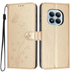 For Xiaomi Redmi Note 15 Pro 4G (Global) Wallet Case Butterfly Flower Imprint PU Leather Phone Cover with Wrist Strap