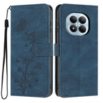 For Xiaomi Redmi Note 15 Pro 4G (Global) Wallet Case Butterfly Flower Imprint PU Leather Phone Cover with Wrist Strap