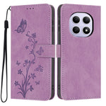 For Xiaomi Redmi Note 15 5G (Global)  /  Note 15 4G (Global)  /  Poco M8 5G Wallet Case Butterfly Flower Imprint PU Leather Phone Cover with Wrist Strap